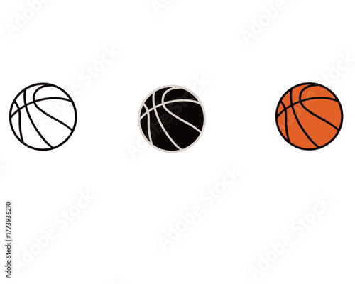 Basketball icon. outline and filled vector
