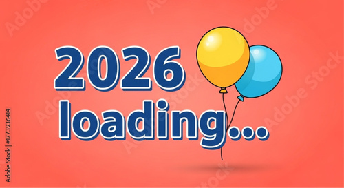 As the new year approaches, a colorful and playful graphic design heralds the arrival of 2026, creating a sense of excitement and anticipation for the future. vector illustration