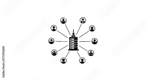 Centralized hub connecting diverse individuals in a network