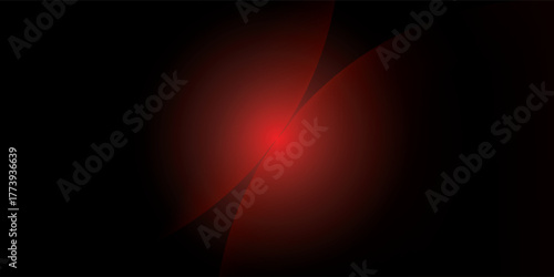 Abstract soft red light glow with radiant gradient effect on black.