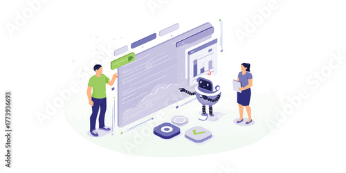 Digital Data Analysis AI, People, and Interface Interaction