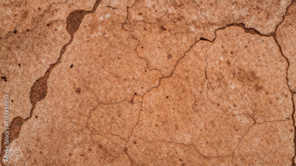 Fototapeta premium Cracked and weathered surface, possibly stone or earth, with an old texture from 2008.