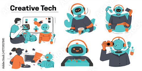 Artificial Intelligence Robots Engaging in Creative Technology and Digital Art Activities