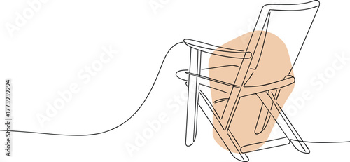 Minimalist lounge chair with abstract shape line art