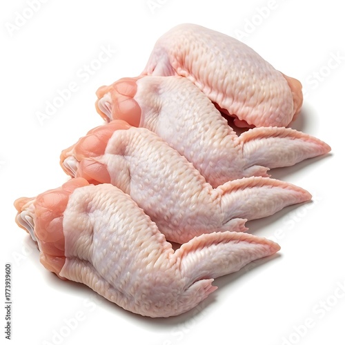 Fresh raw chicken wings isolated on white background