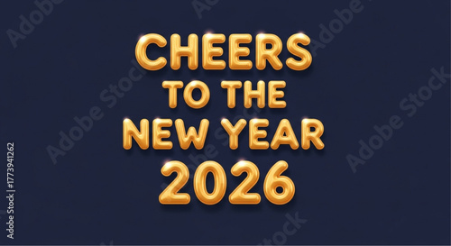 Celebrate the dawn of a new year with vibrant and cheerful typography on a backdrop of refined elegance. This image invites anticipation and optimism. vector illustration