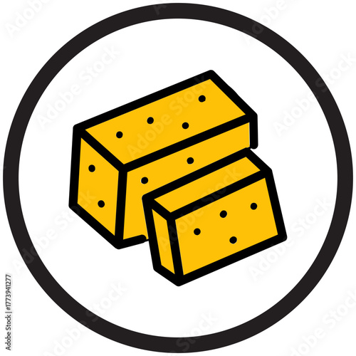 Simple Cheese Wedge Icon Illustration