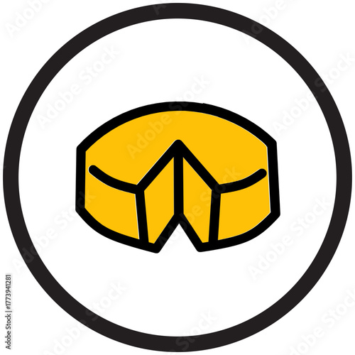 Simple Cheese Wedge Icon Illustration