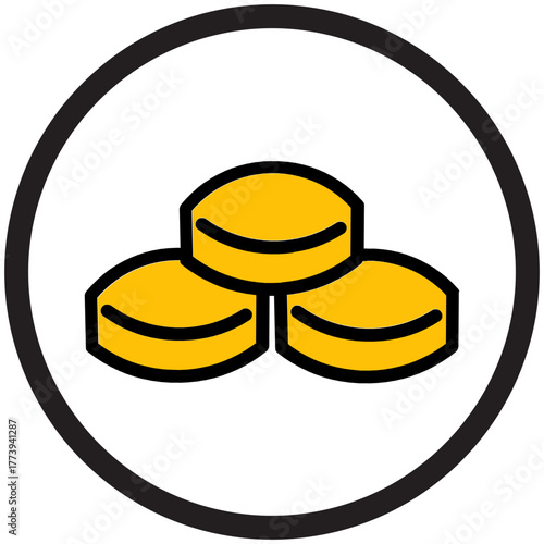 Simple Cheese Wedge Icon Illustration