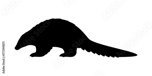 Ground pangolin silhouette vector flat illustration design.