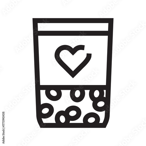 cholesterol free black line icon for digital and print projects.