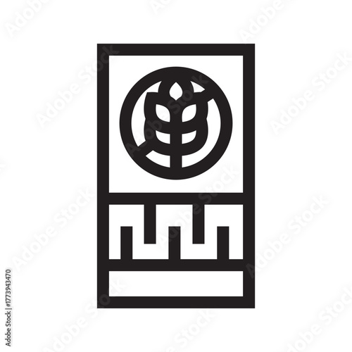 gluten free pasta black line icon for digital and print projects.