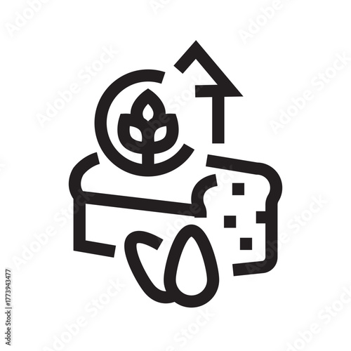 high fiber black line icon for digital and print projects.