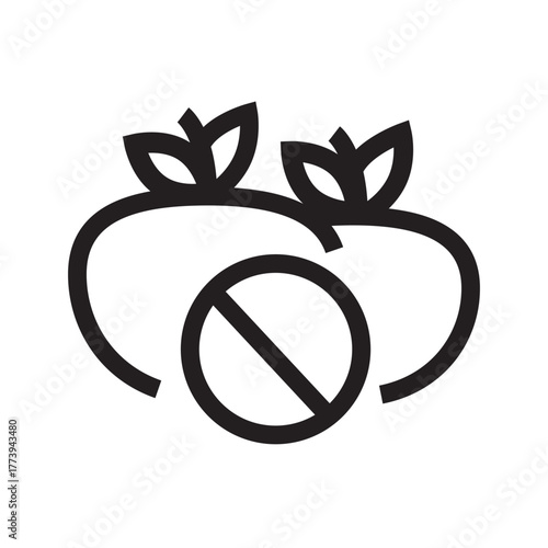 GMO free black line icon for digital and print projects.