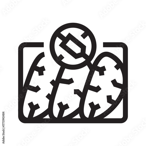 hormones free black line icon for digital and print projects.