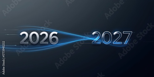 New year data banner for 2026-2027 event technology sector modern digital environment dynamic viewpoint