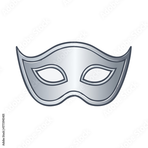 Elegant silver carnival masquerade mask vector illustration isolated for party or theater