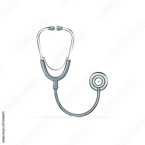 Stethoscope medical instrument illustration for healthcare diagnosis and general health checkup