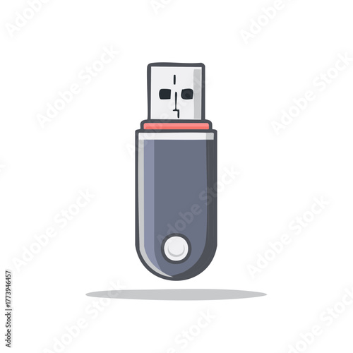 Cartoon style USB flash drive illustration a simple digital data storage device concept