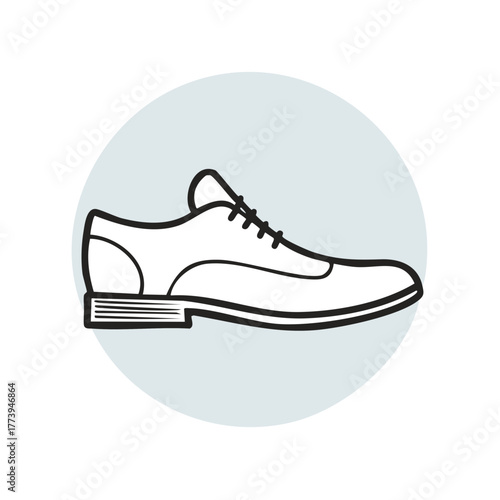 Classic Oxford Shoe Line Art Icon Minimalist Simple Design