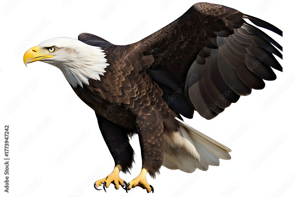 Obraz premium Eagle standing ready to fly