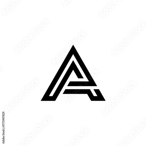 Minimalist Geometric Letter A Logo Design