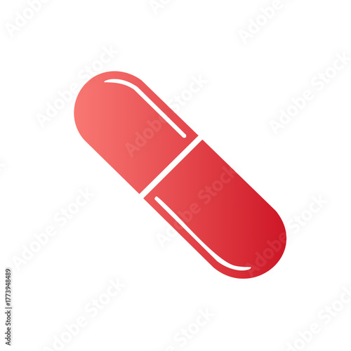Red Pill Vector Graphic for Medical or Pharmaceutical Use
