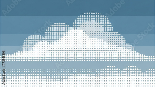 Cloud illustration White cloud formation against a gradient blue sky background