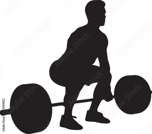 Silhouette of man doing deadlift exercise demonstrating power and strength