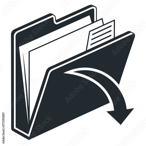 Open Folder Icon with Arrow Showing Document Extraction file
