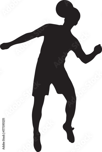 Silhouette of a skillful freestyle soccer player balancing a ball