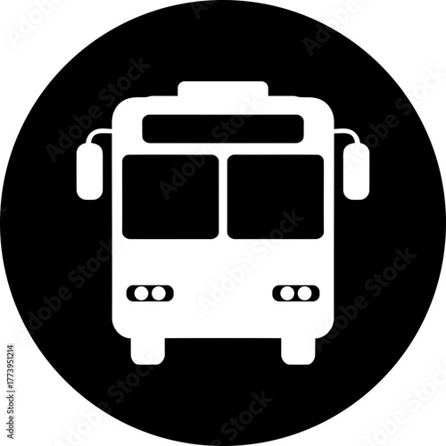 Modern public transportation icon for travel apps and city navigation, symbolizing community transit, accessible travel, and eco friendly commuting routes