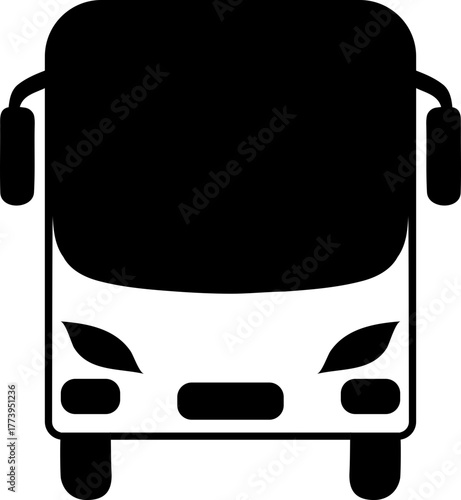 Sleek bus icon for transportation apps and travel websites, offering a modern and minimalist design for efficient navigation and visual appeal