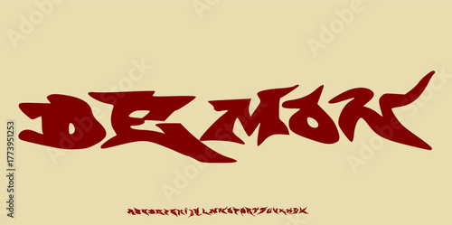 Typeface Handwritten Grunge Font,Original Alphabet drawing with rough texture.design for tatto,fashion,brand,urban,game. Vector illustration