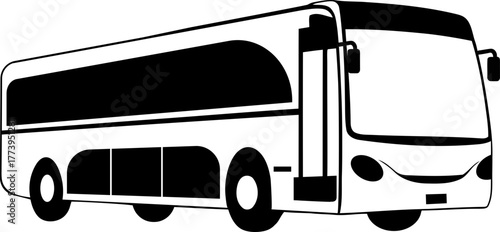 Sleek bus illustration for travel, tourism, and transportation needs, perfect for websites, brochures, and educational materials about public transport