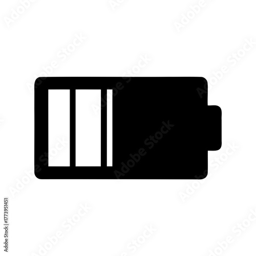 Illustration of a battery icon indicating a low charge or energy level