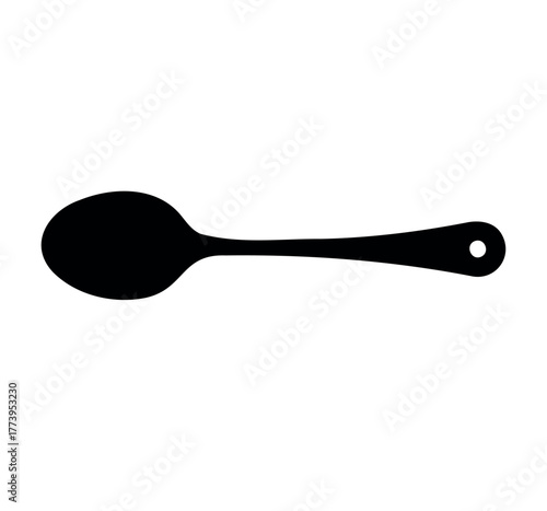 Vector spoon on white background. spoon silhouette vector flat illustration design.