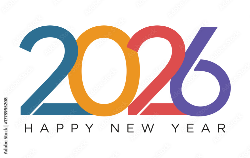 Fototapeta premium Happy New Year 2026 Vector Illustration Modern, High Resolution, Greeting, Stylish, Elegant