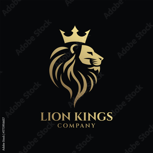Modern silhouette of lion company logo design