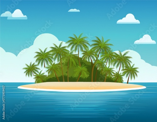 tropical island in the sea