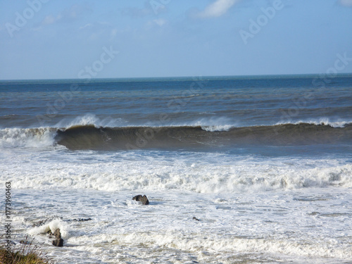 big waves breaking on the sea