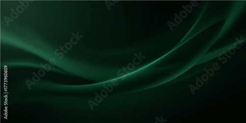 Abstract green and blue light wave pattern flowing with smooth lines for a dynamic texture design backdrop