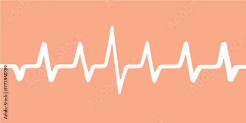 Red heart pulse line monitor cardiogram EKG illustration for medical healthcare technology graphic
