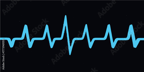 Abstract blue wave background illustrating a heartbeat ecg pulse line on a digital monitor for healthcare and medicine