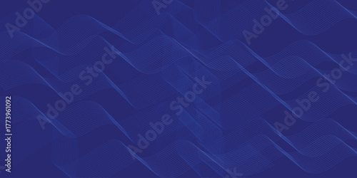 Abstract background with lines and waves. Web banner size.Image of three blue stripes and  space on white background.