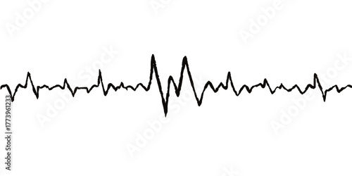 Medical heartbeat graph line forms a heart symbol, illustrating health, pulse, ECG, and life on a monitor