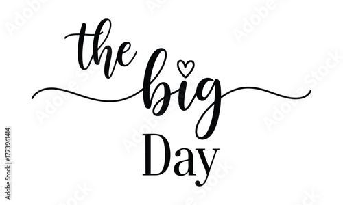 The big day calligraphy celebrate special day with elegant lettering design