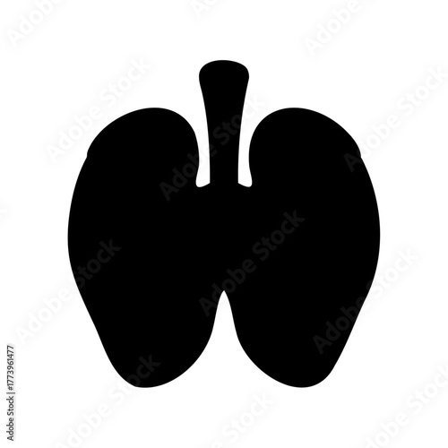 Silhouette of human lungs with trachea against a white background creates powerful image