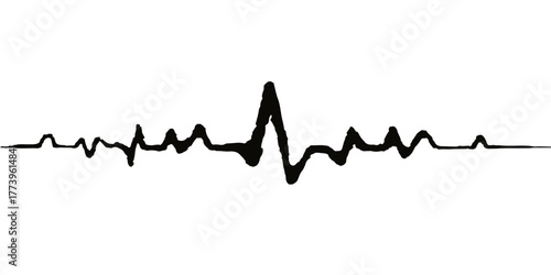 The ECG heart graph wave forms a heart symbol with a sharp blade-like design for business illustration