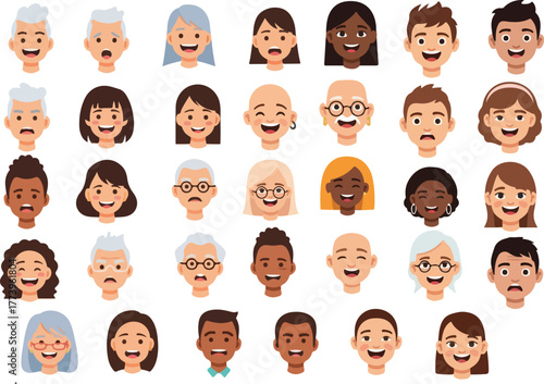 Human Emotion Expression Avatars — UX Character Heads for Reactions, Support & Messaging